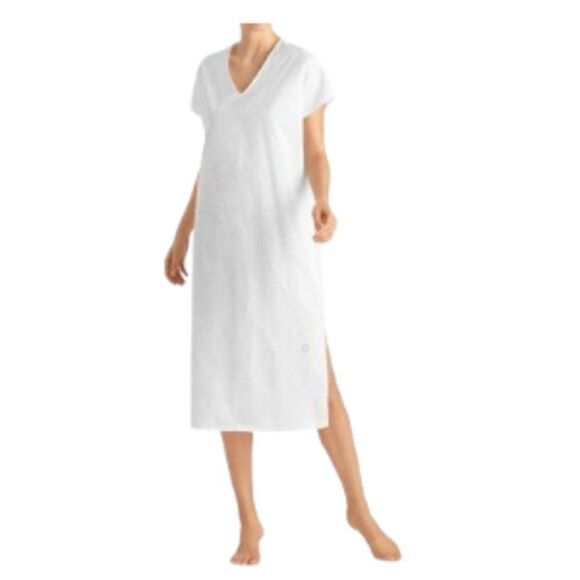 Hanro Kiah Embroidered Caftan White 76773 Small NWT - Picture 1 of 2